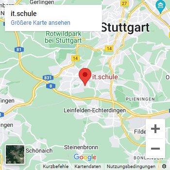 Lageplan der IT-Schule in Stuttgart